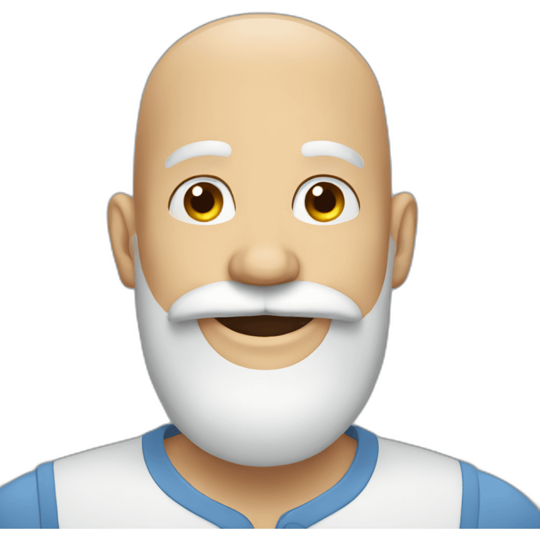 a happy bald man with moustache and long black beard emoji