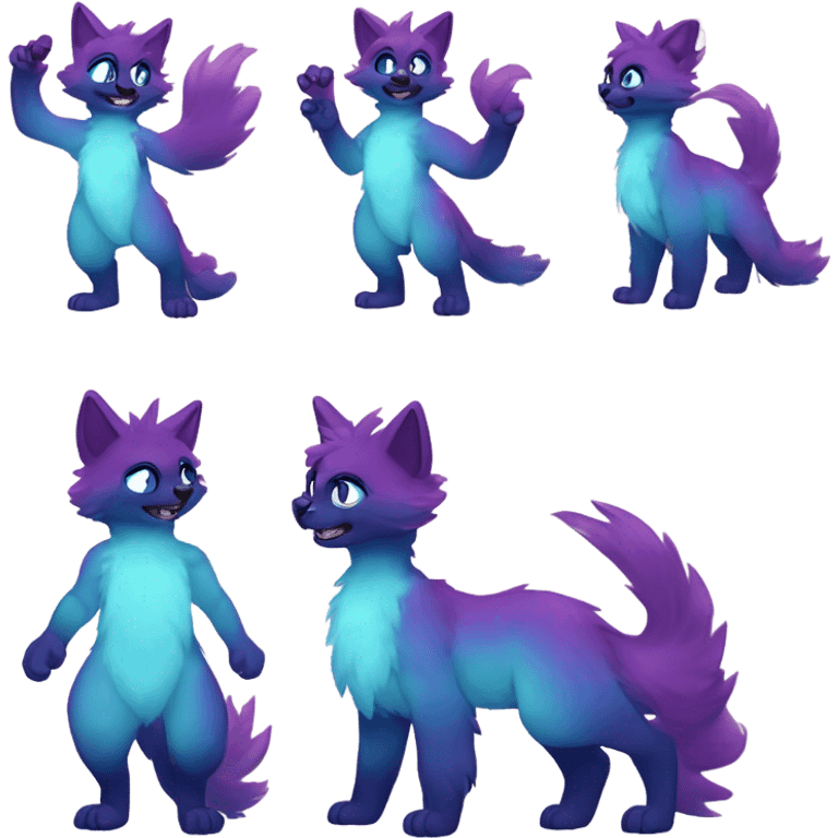 gradient-Sparkle-nebula-fursona anthropomorphic furry Fakémon full body emoji