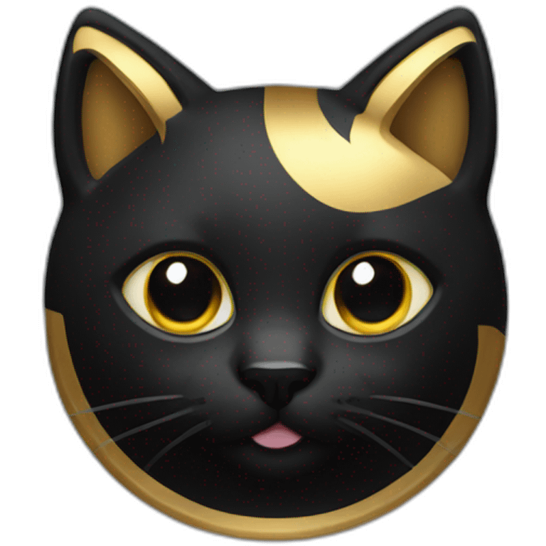 cat black with some gold emoji