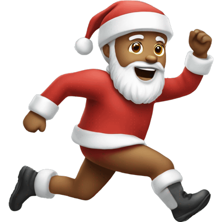 white Santa running emoji