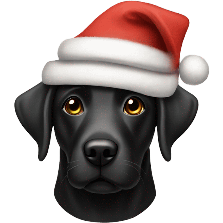 black Labrador with Santa hat and elf ears  emoji