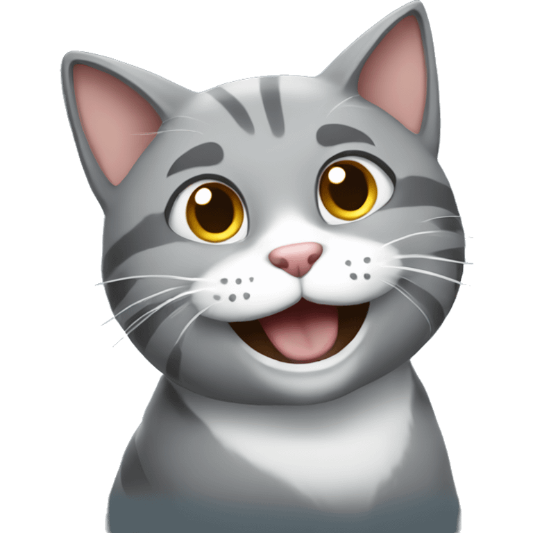 gray cat laughing emoji emoji