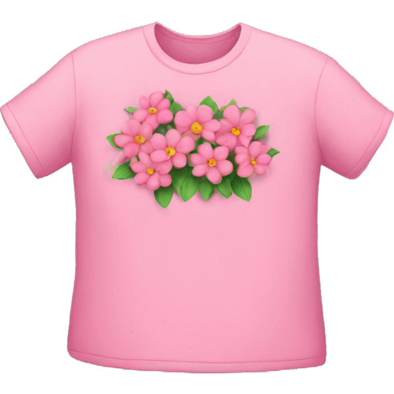 Pink tshirt with Flowers  emoji