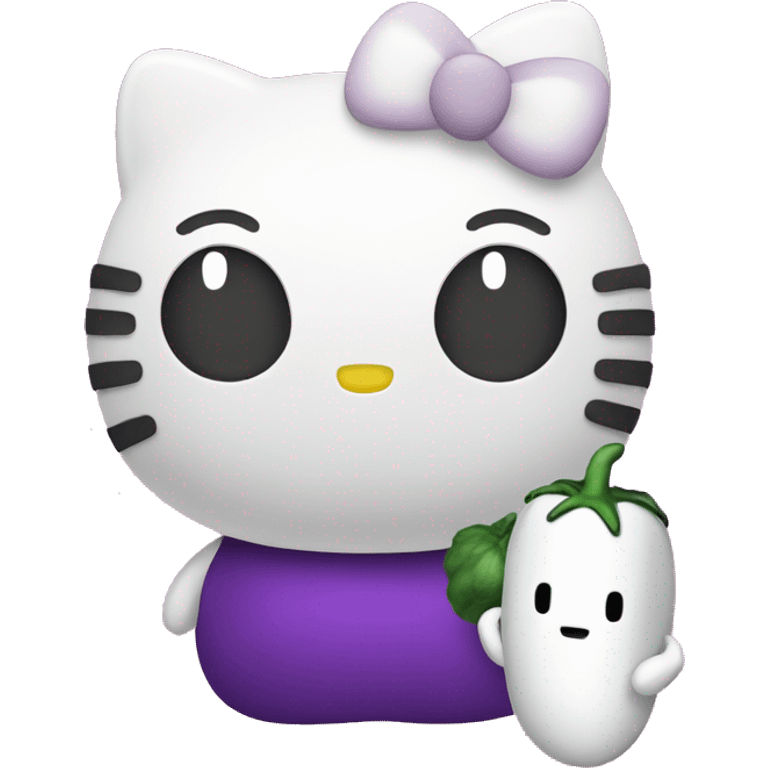 Hello kitty and eggplant emoji