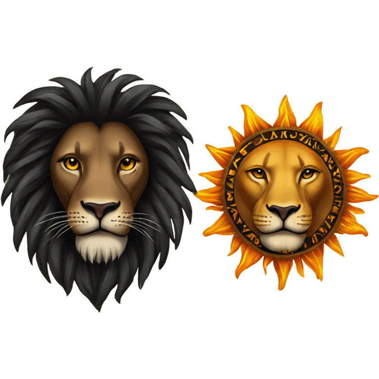 Tattoo of Black Lives Matter and a tattoo of a sun on a lion  emoji