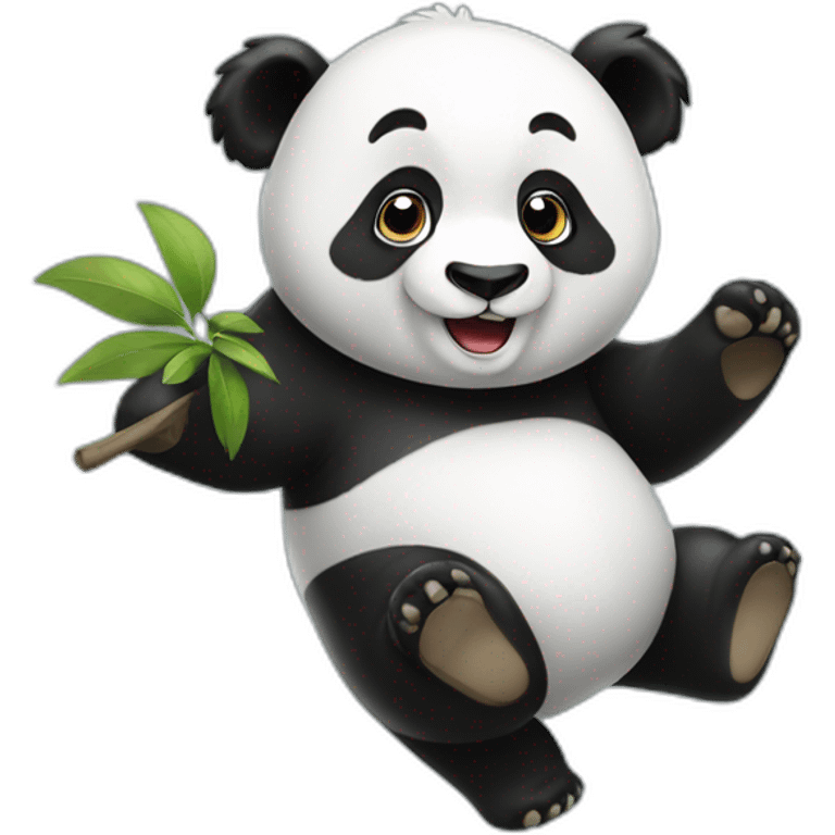 Un panda qui dit salut emoji