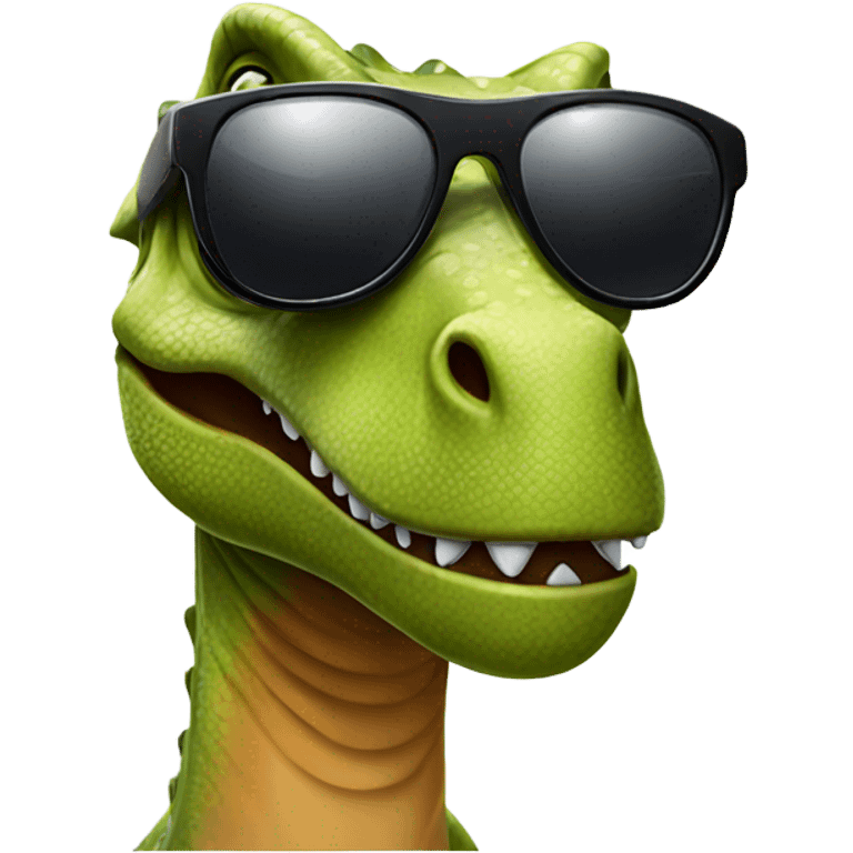 Dinosaur wearing sunglasses emoji