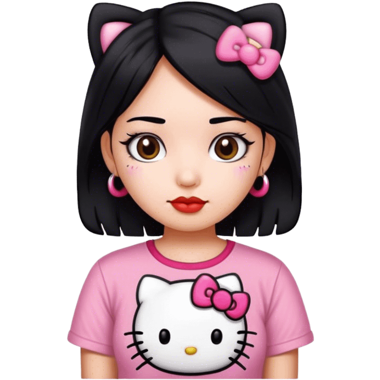 hello kitty girl black hair mexican emoji