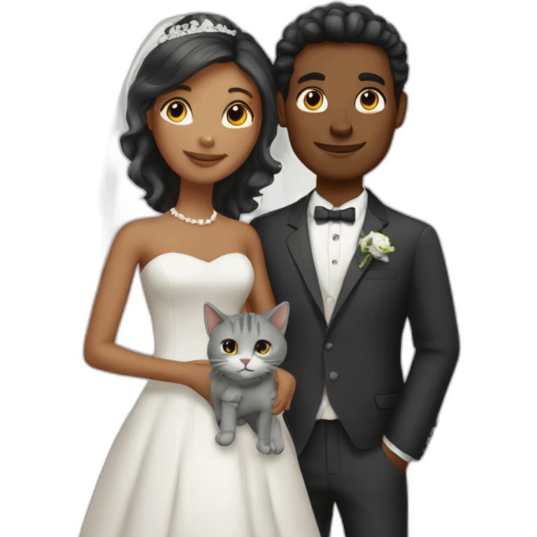 marriage and holding gray cat emoji