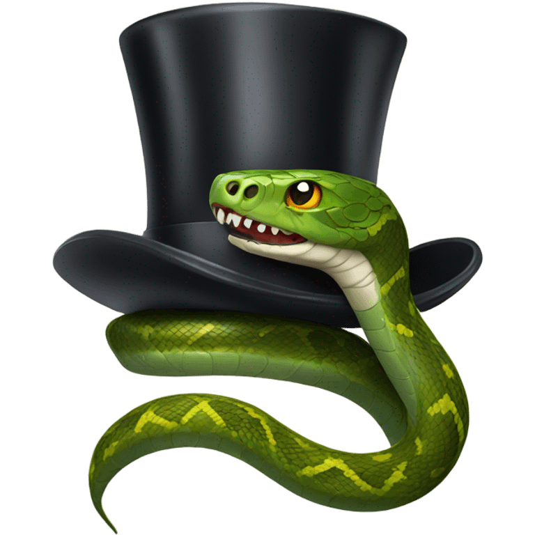 top hat with snake emoji