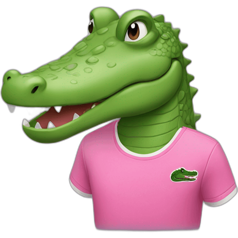 Crocodile with pink Lacoste tshirt emoji