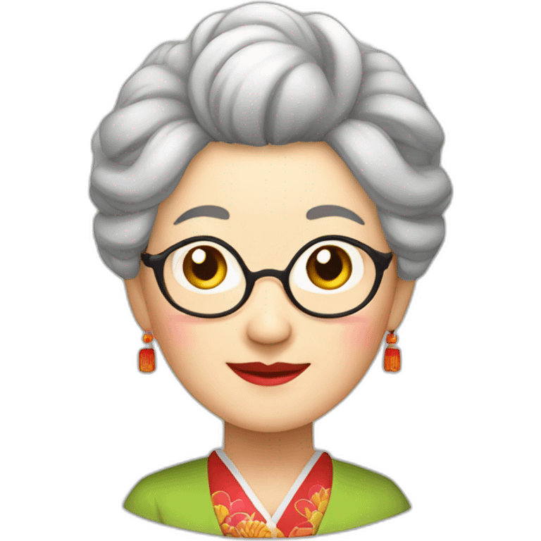 Chinese senior lady wdress traditiona Chinese emoji