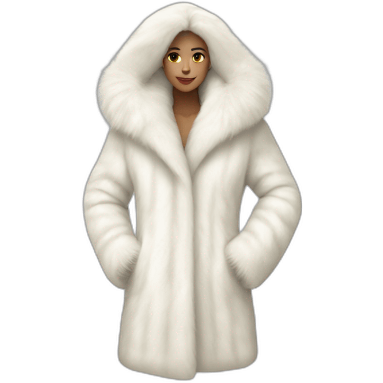 White fur coat emoji