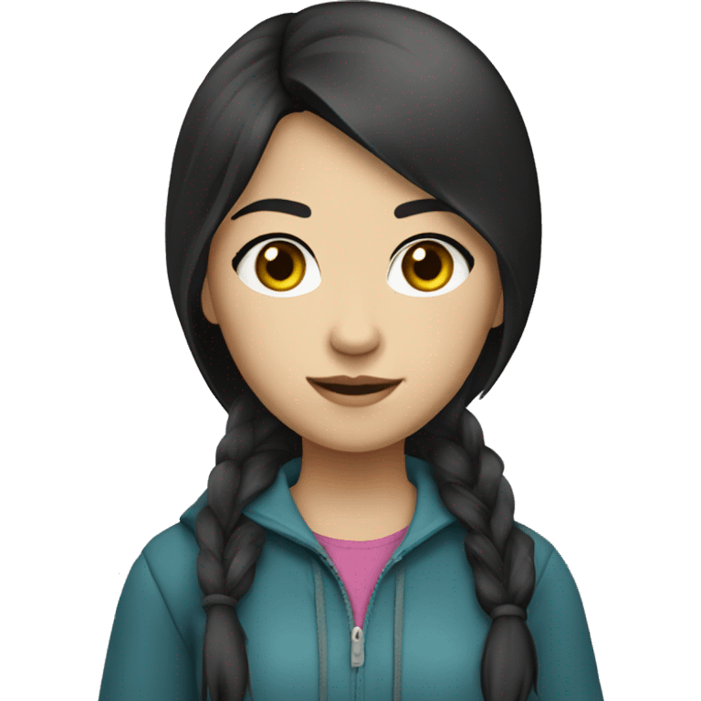 Kazakh-student-girl-black eyes-casual clothes-black hair emoji