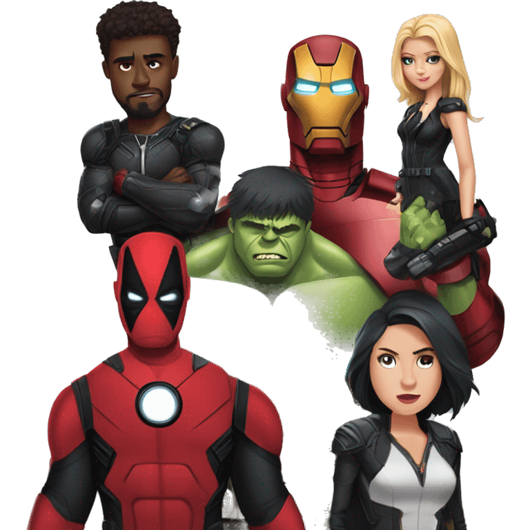 Hulk wakanda deadpool iron man black widow emoji