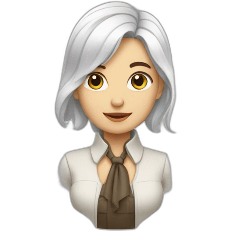 fille blanche qui a les cheveux attache en queue de cheval emoji