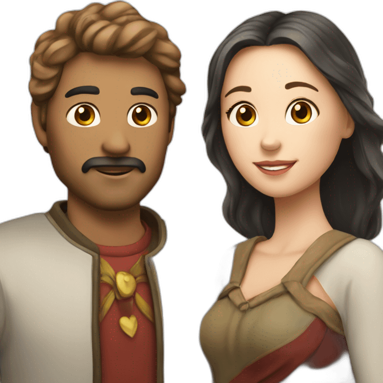 couple in love with metis man and white woman emoji