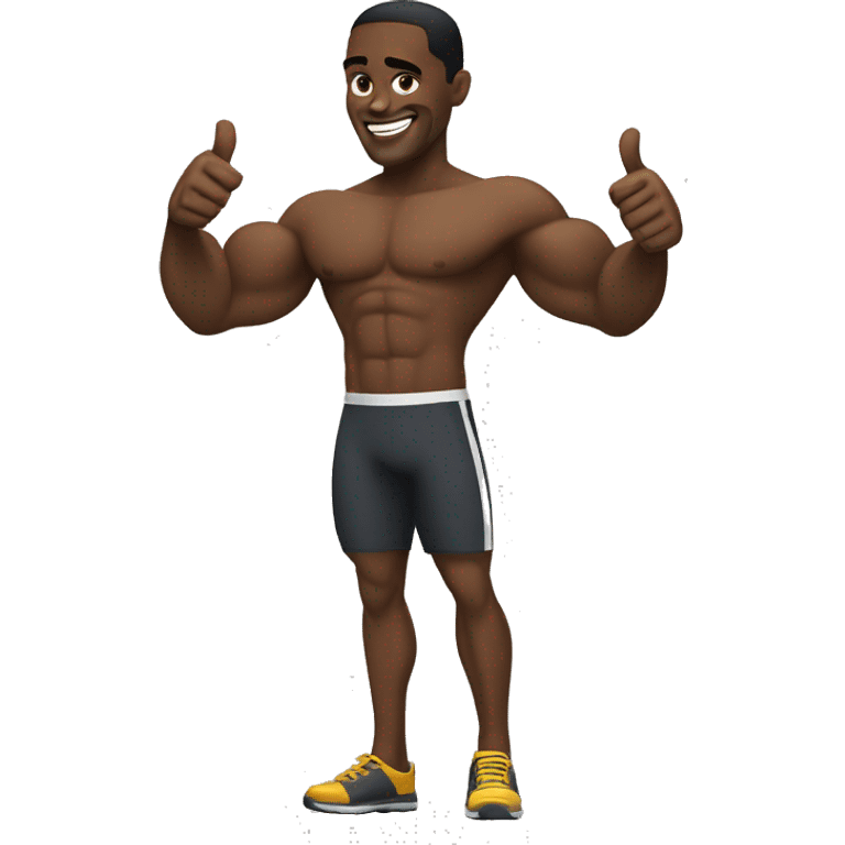 A muscular Black man giving a thumbs up emoji