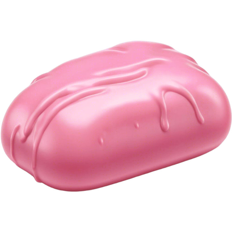 Cinematic Realistic Opaque Pink Slime, smooth and buttery with a pastel pink hue, ultra-glossy with a soft sheen, subtle folds and ridges forming as it moves, reflecting gentle highlights, glowing with a delicate, creamy texture, evoking a sense of playful satisfaction. emoji