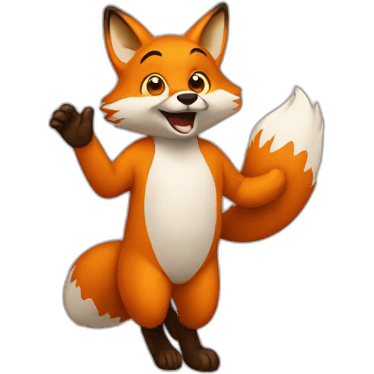 fox waving goog bye emoji