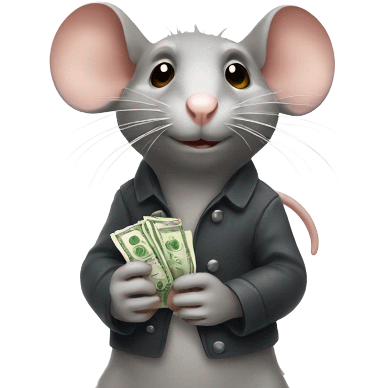 Rat holding money emoji