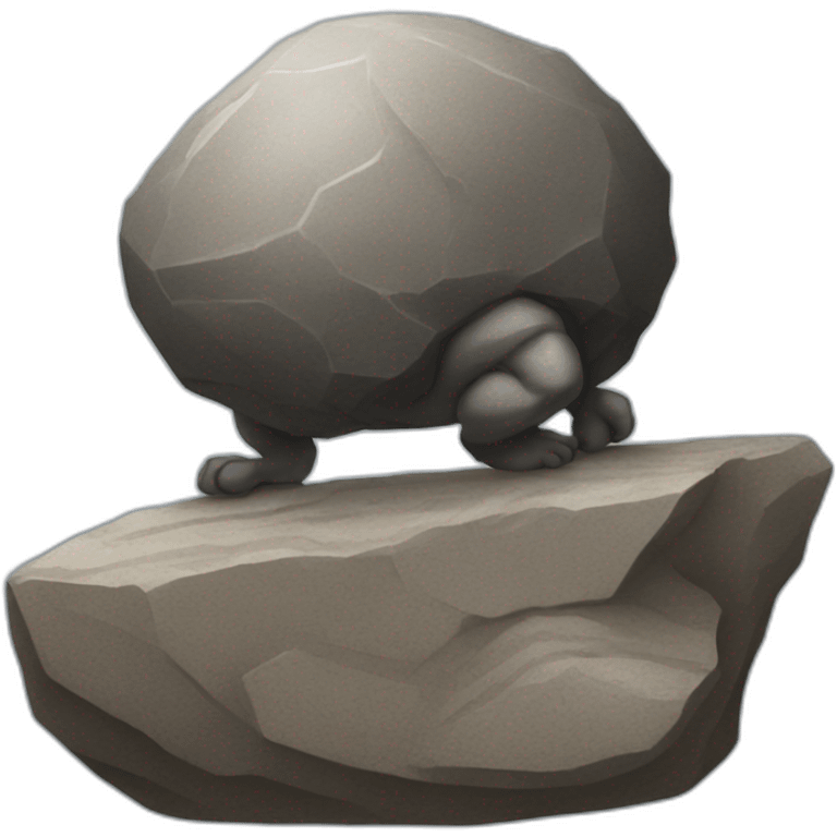 sisyphus sitting on a boulder emoji