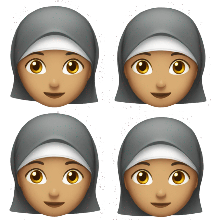 A hijabi girl putting emoji