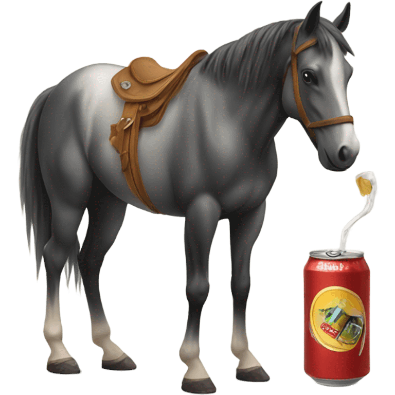 A Horse holding a beer with its hoof  emoji