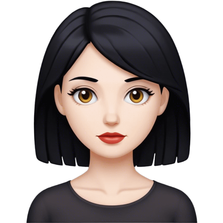 Mujer Blanca pelo negro emoji