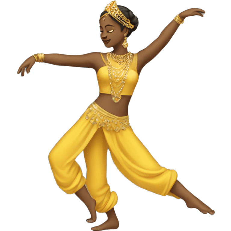 A classical dancing women with golden Jwellary  emoji