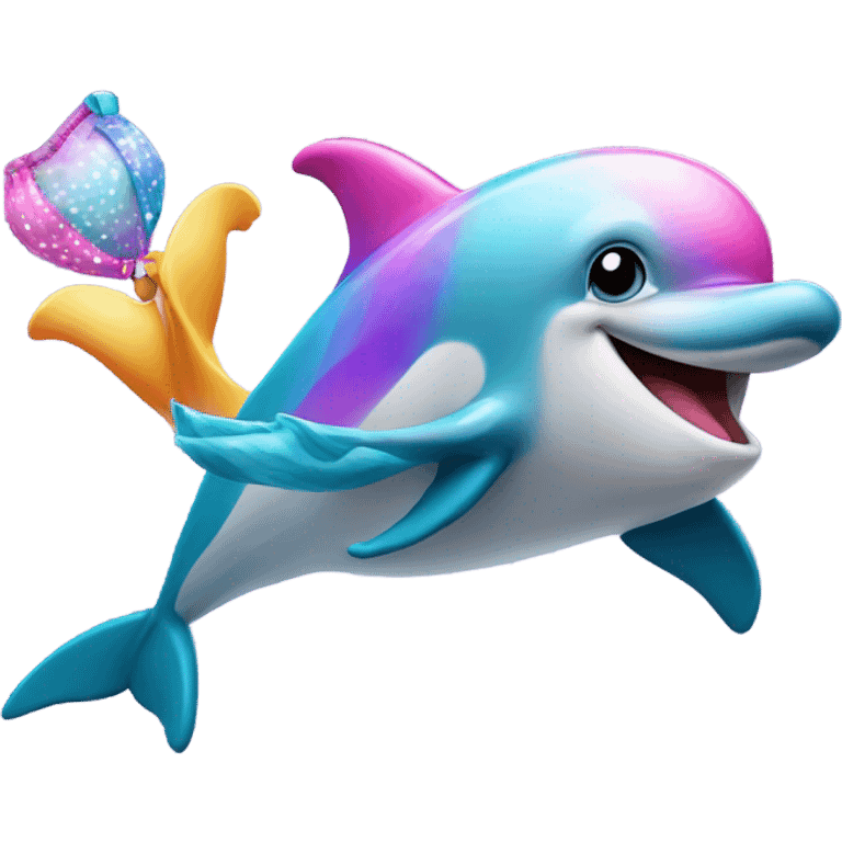 Dolphin with a bra emoji