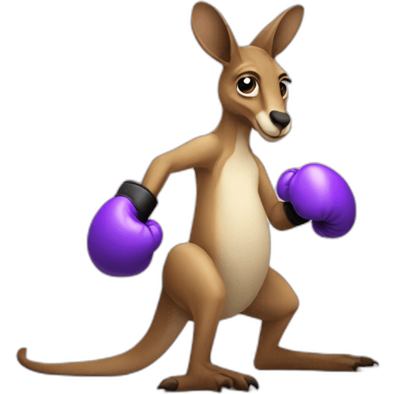 Kangaroo with purple boxing gloves   emoji