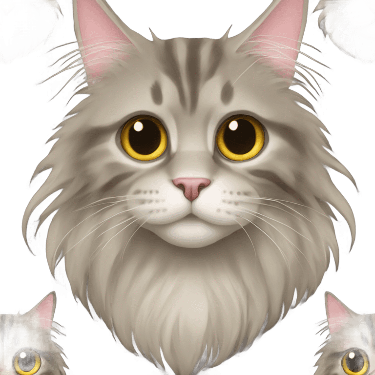 Maine Coon with eyes in a bunch emoji