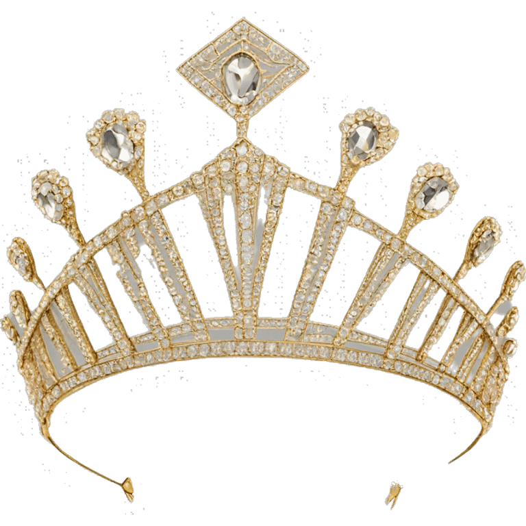 art deco 1920's tiara gold crystals no background emoji