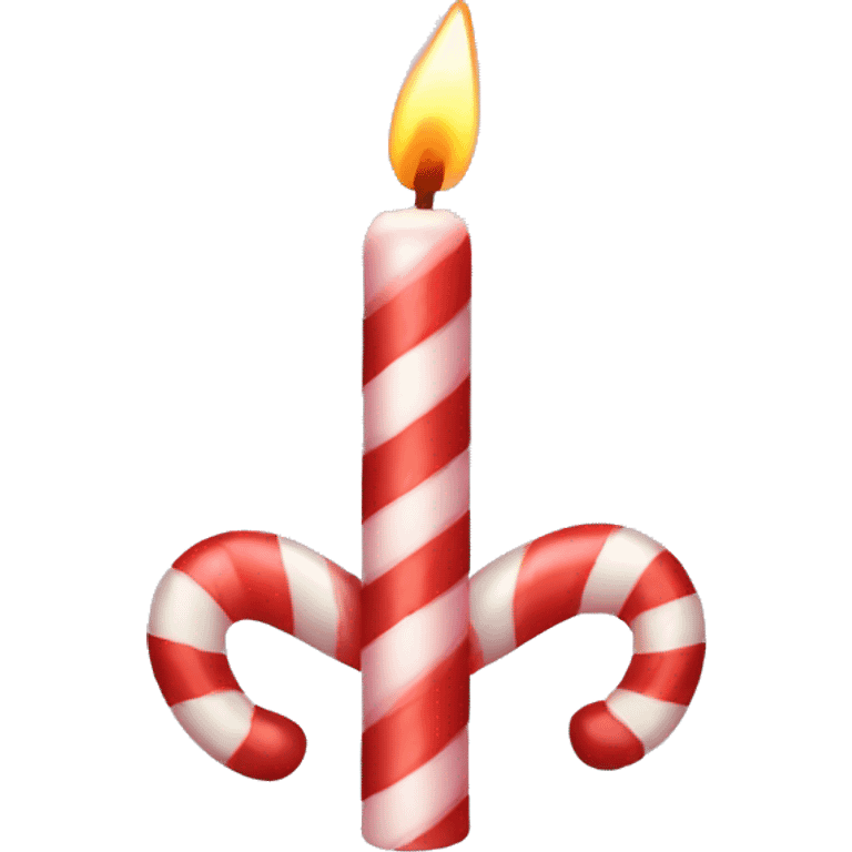 Candy cane candle emoji