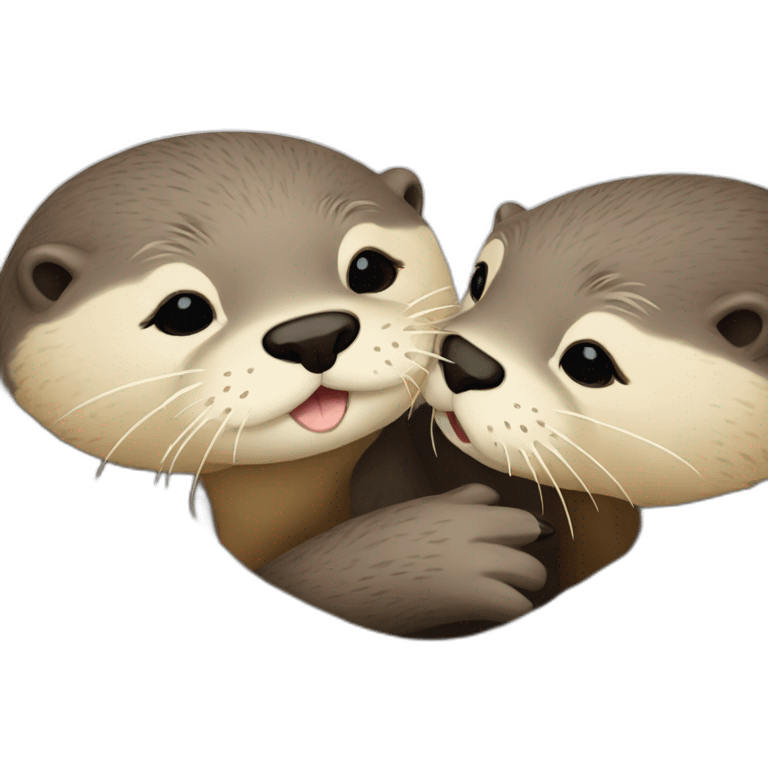 otters kissing emoji