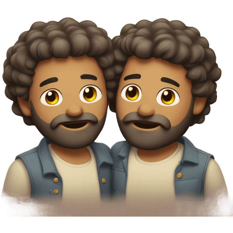 Burly bearded men in love emoji