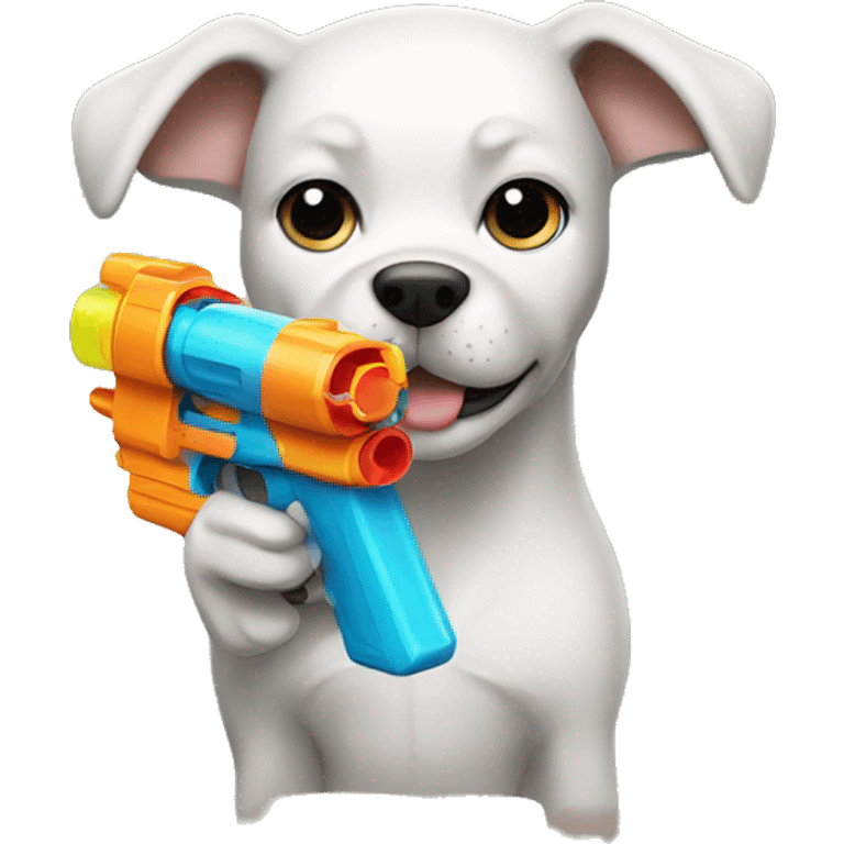 Dog with a water gun emoji