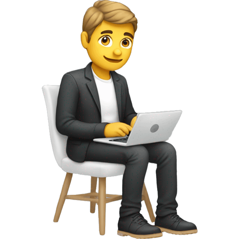 make devloper man sit with tablet with laptop emoji