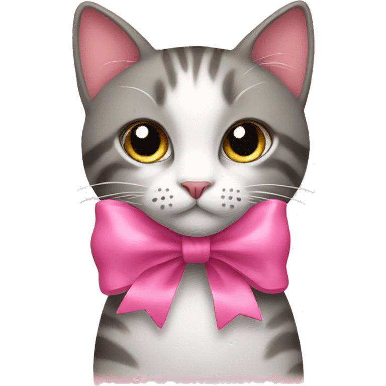 cat with a pink bow emoji