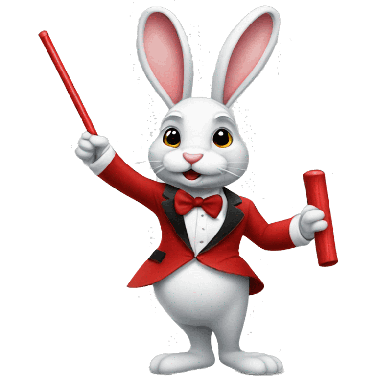 bunny dressed like hugh hefner twirling a red and white cane emoji