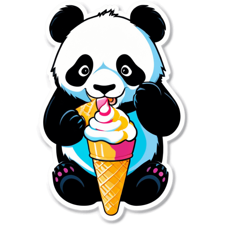 Panda eating ice cream emoji