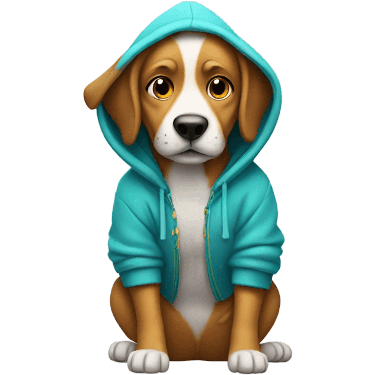 Dog wearing hoodie emoji