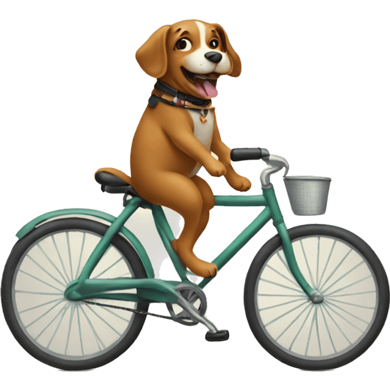 Dog riding bicycle emoji