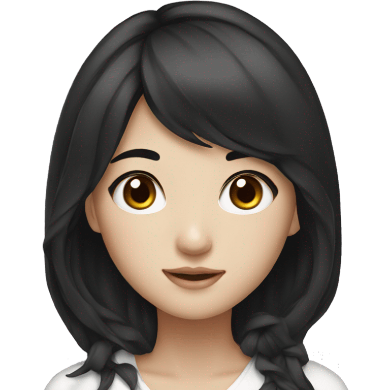 Beautiful korean girl with black hair  emoji