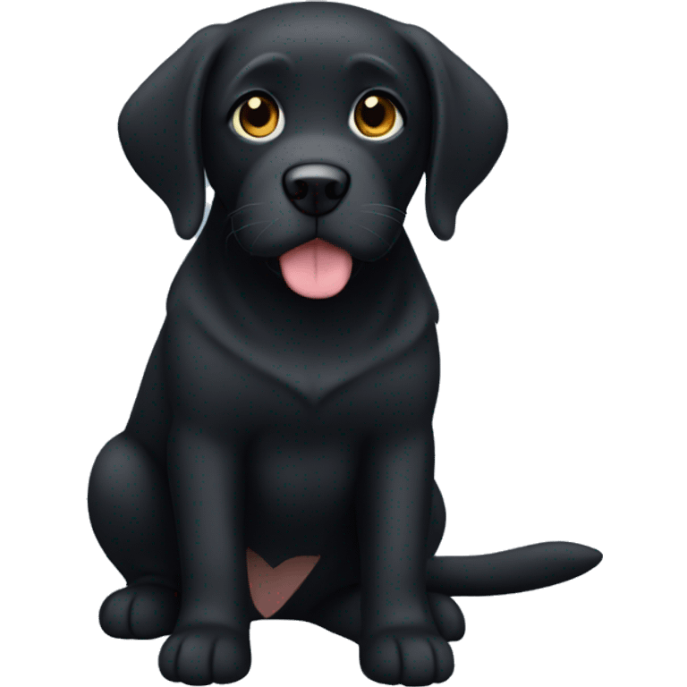 Black lab chonky block head longer hair  emoji