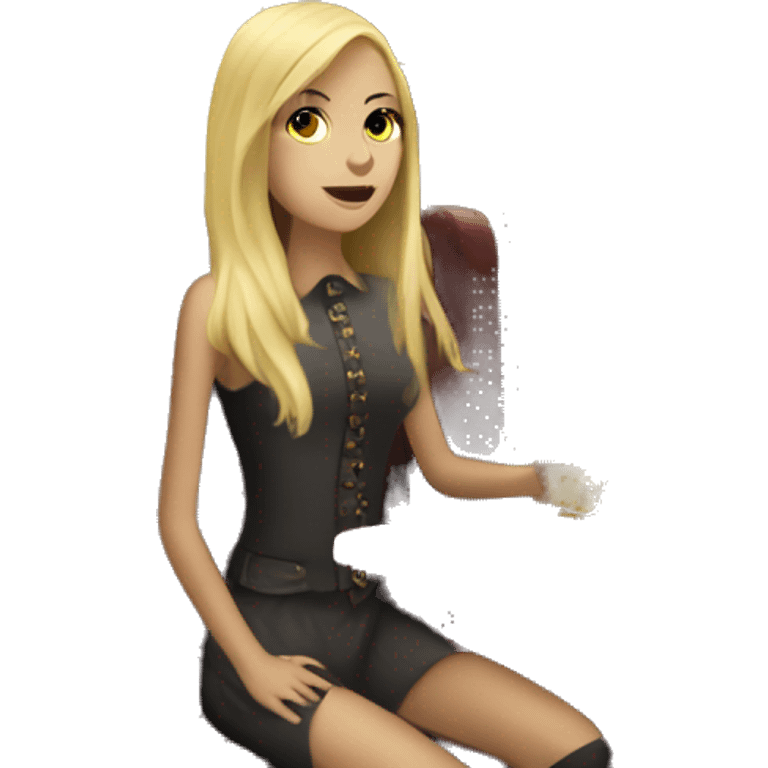 Blonde Girl on a steam train  emoji