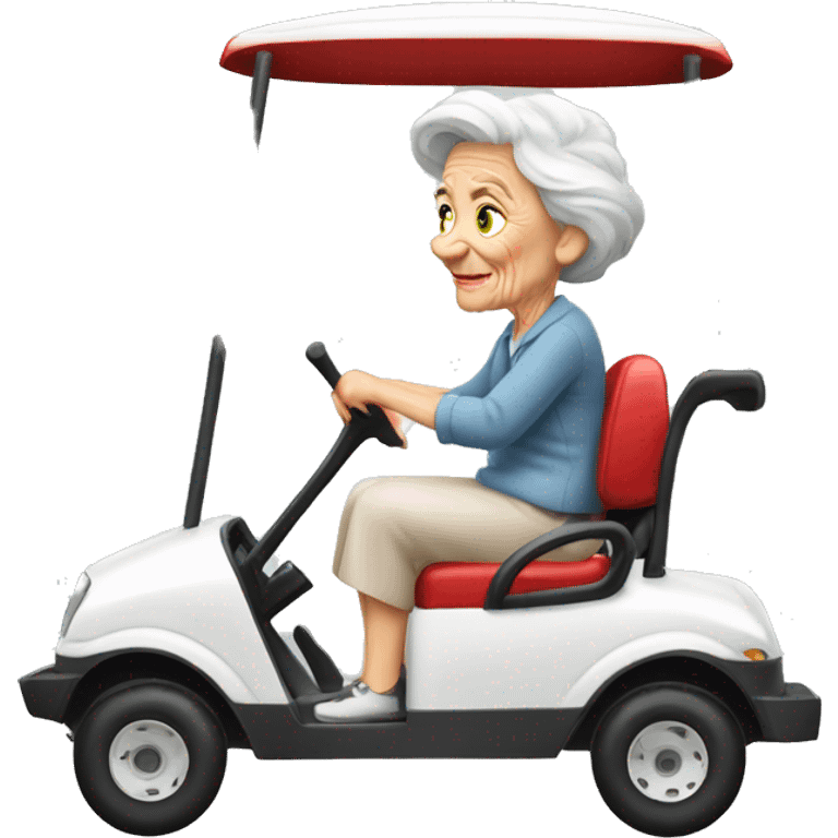 Old lady red hair golf cart emoji