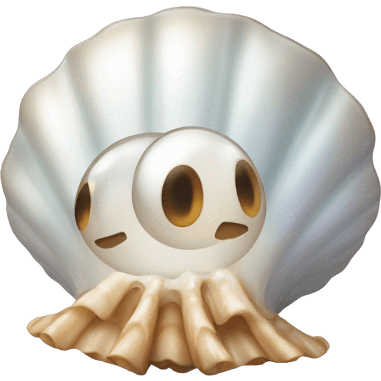 Pearl in seashell  emoji