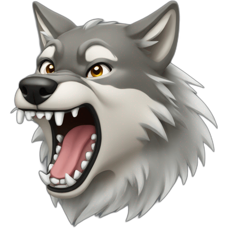 female wolf growling emoji